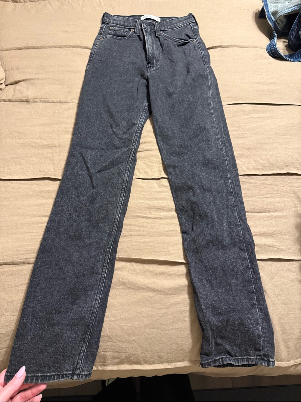 Abercrombie & Fitch Straight Leg Jeans — Washed Black